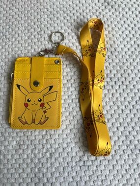 Pikachu Yellow Card & Lanyard Key Holder